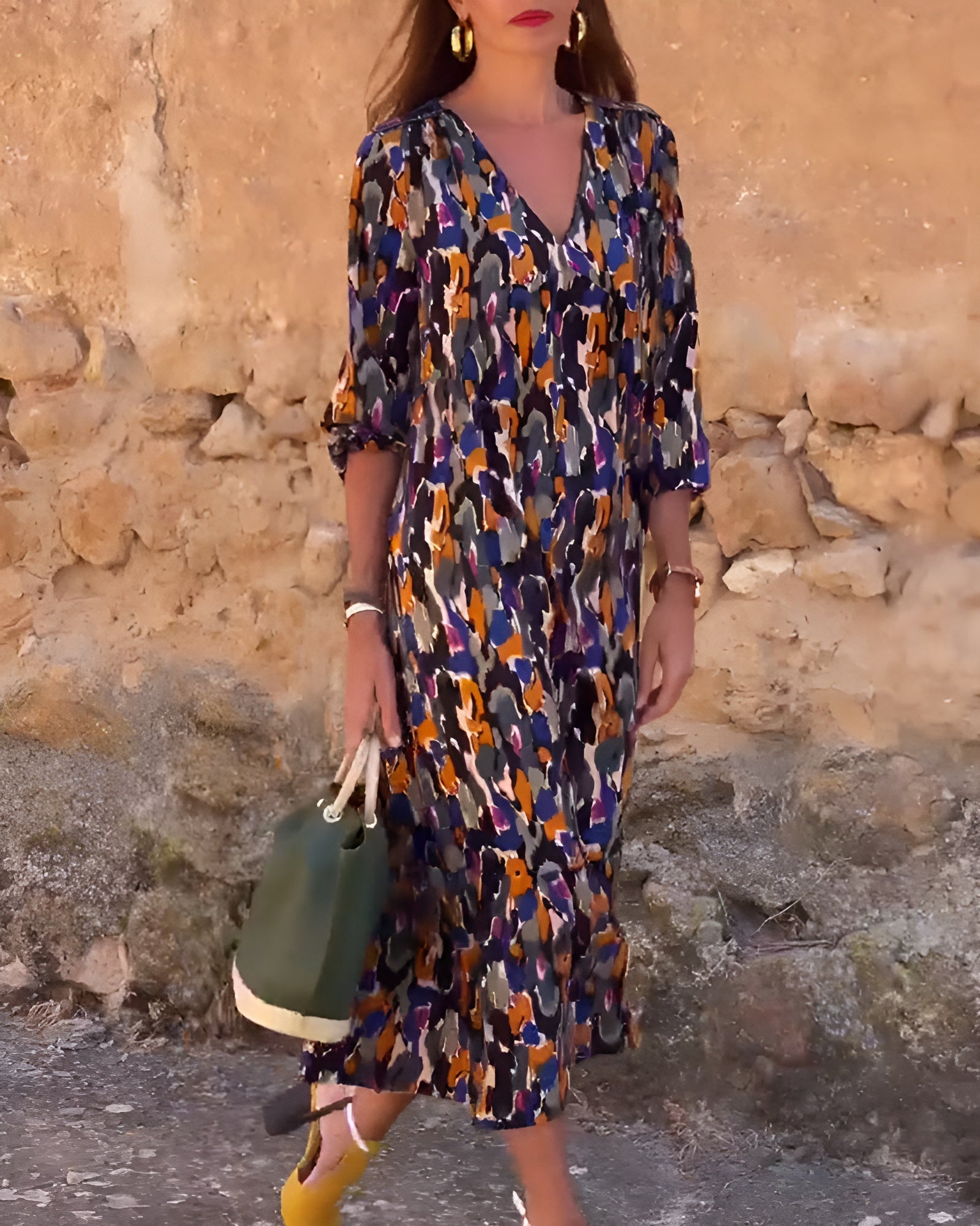 Emma | Robe fluide à imprimé rétro