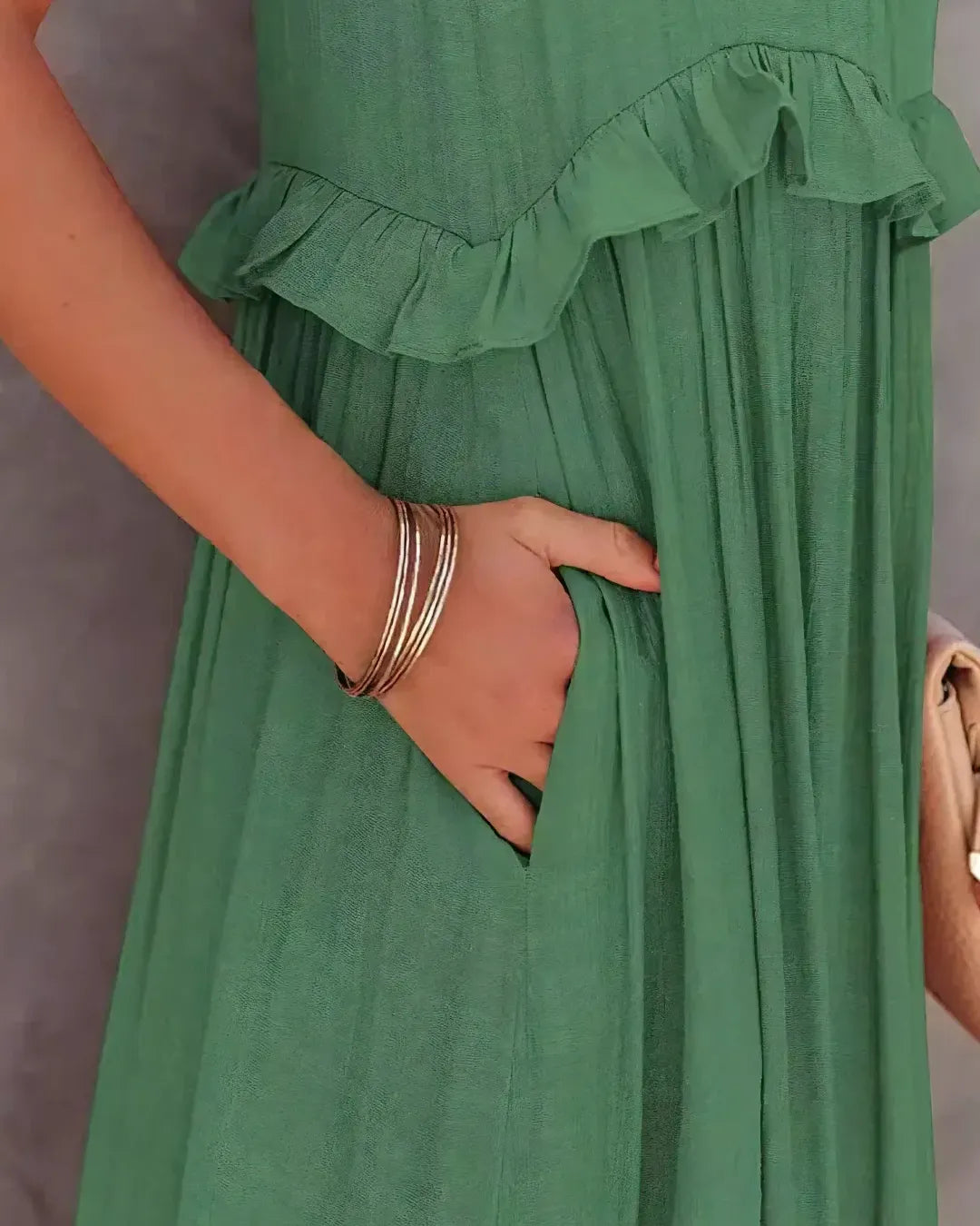 Robe Longue à Volants Dos Nu