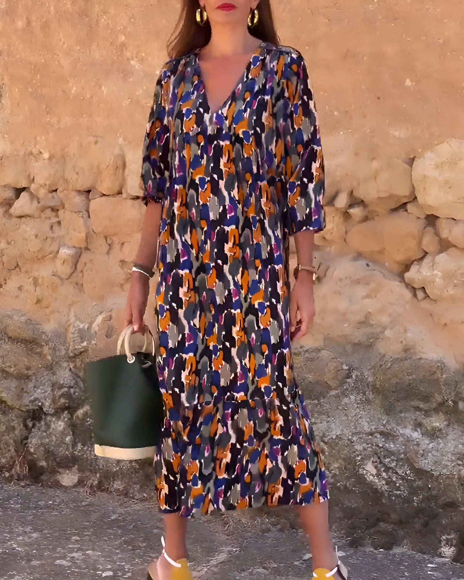 Emma | Robe fluide à imprimé rétro