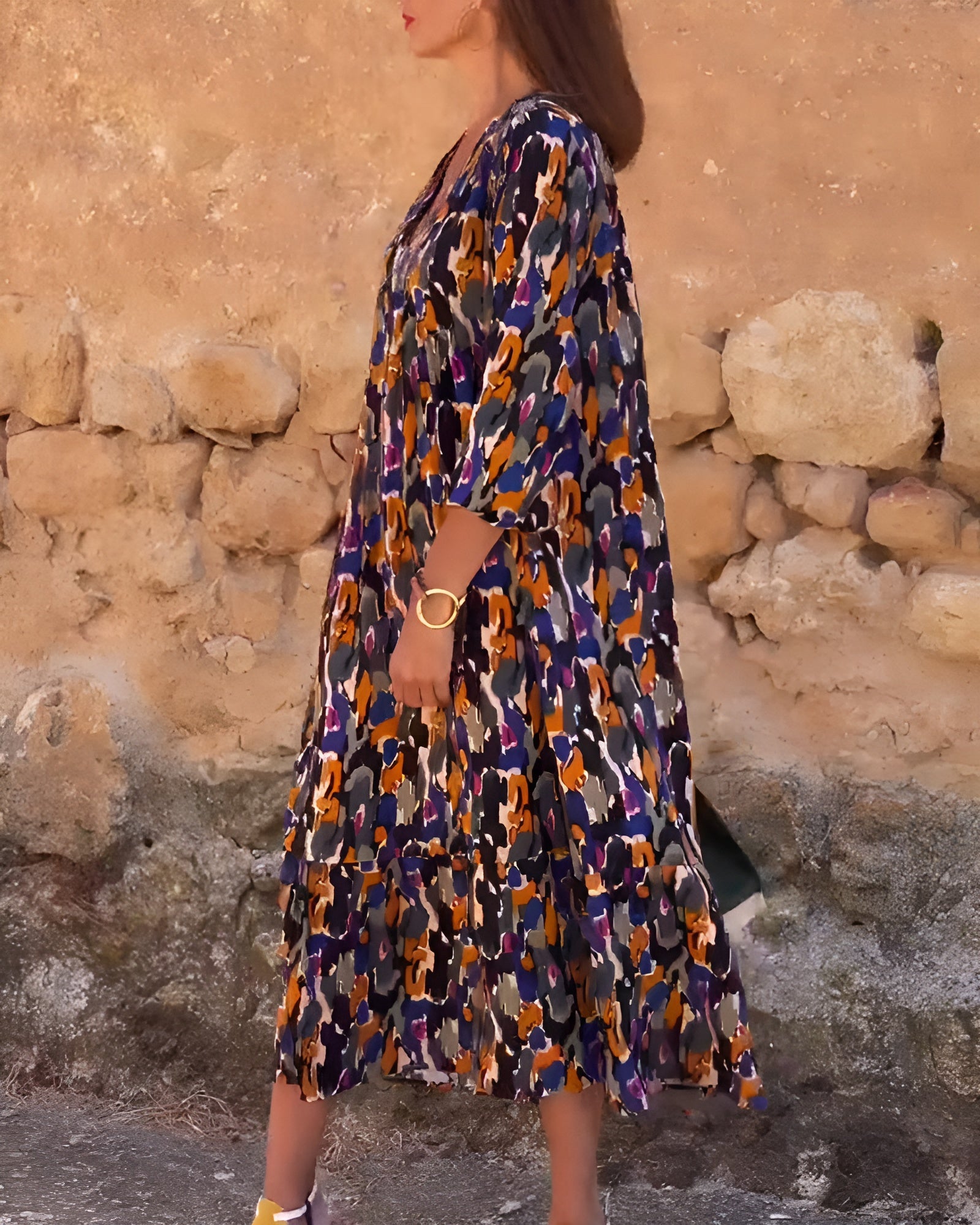 Emma | Robe fluide à imprimé rétro