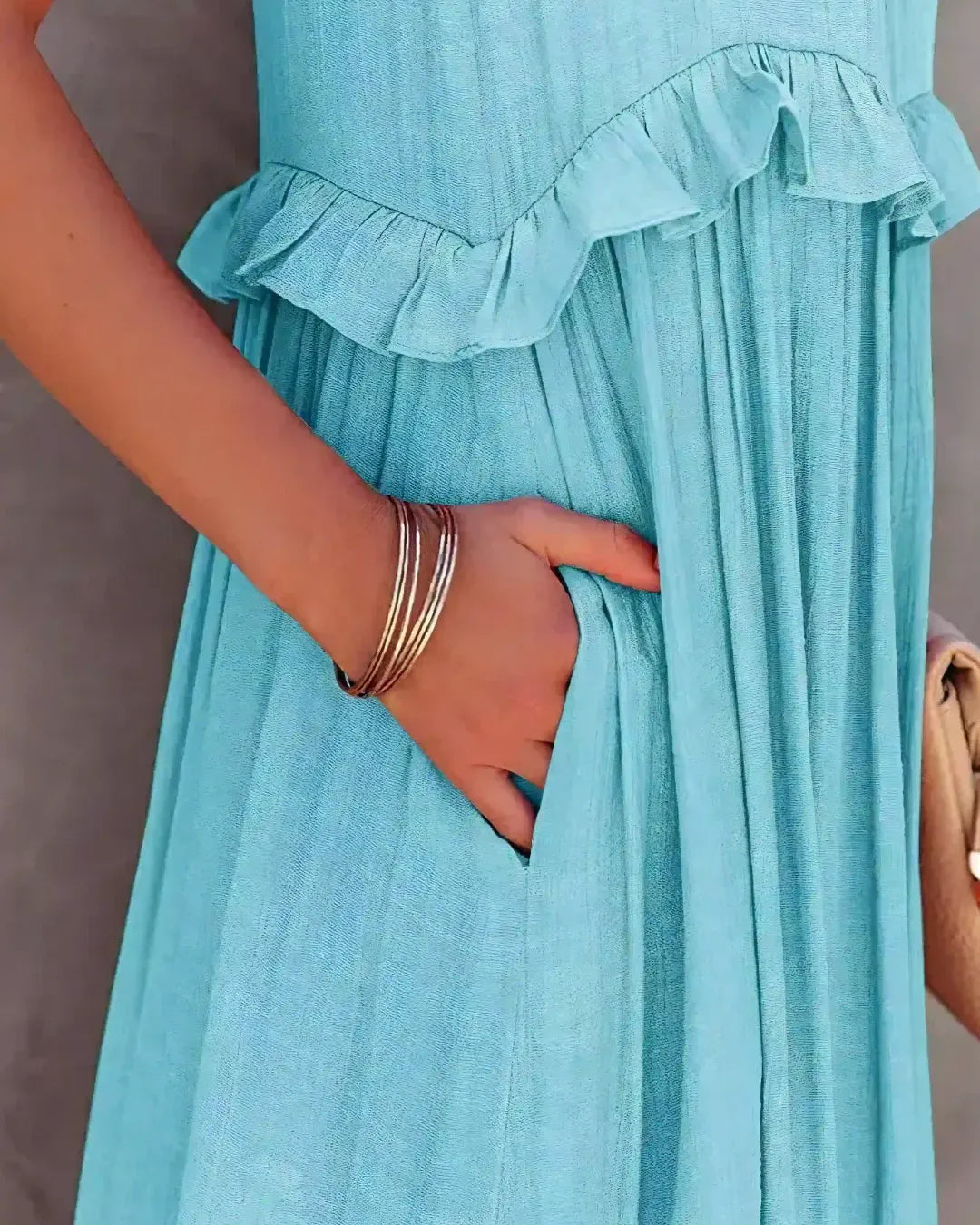Robe Longue à Volants Dos Nu
