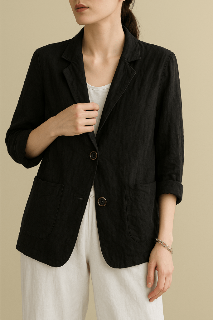 Blazer Fluide Élisa - Black | Coziqe