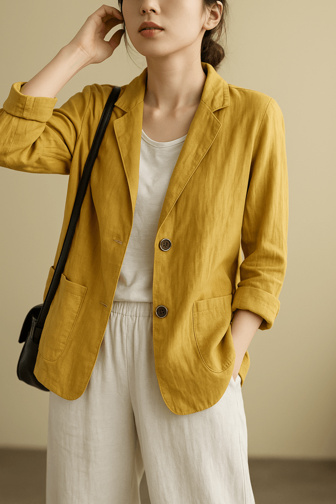 Blazer Fluide Élisa - Yellow | Coziqe