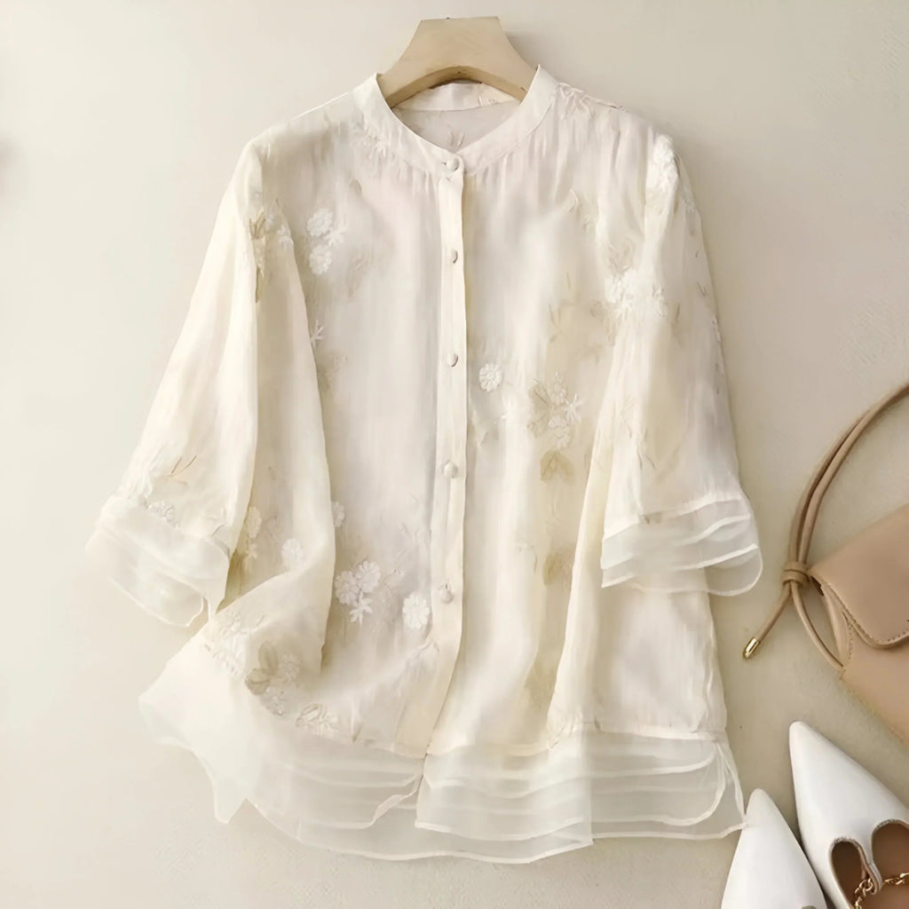 Marie – the blouse that makes a difference. - Beige Blouses & Shirts | Coziqe